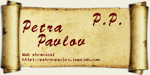Petra Pavlov vizit kartica